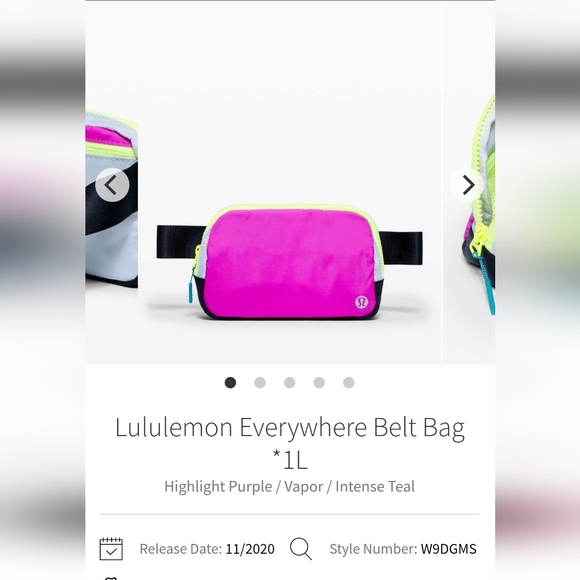 Lululemon Everywhere Belt Bag, Highlight Purple / Vapor / Intense Teal. - Picture 12 of 16